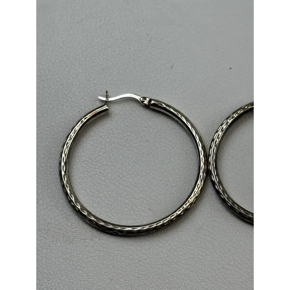 AV TH Sterling Silver Pierced Earrings 1.5